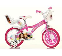 Dino Rosa Kids Bike with Stabilisers 14" Wheels -