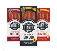 Dino’s Famous All American Big Dog Hot Dog Bundle - Original Brooklyn, Barbecue & Spicy (3 x 4-Pack Selection)