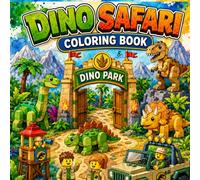 Dino Safari Coloring Book: A Brick-Style Dinosaur Adventure