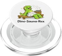 Dino-Sauna Rex Funny Dinosaur PopSockets PopGrip for MagSafe