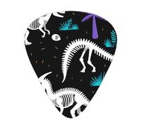Dino Skeletons Pattern Guitar Picks Gift Set - 12 Smooth Durable Plectrums For Acoustic, Electric & Bass Guitar, Perfect Present For Guitar Lovers & Musicians