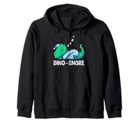 Dino Snore Cartoon Dinosaur Sleepwear T-Rex Napping Pyjamas Zip Hoodie