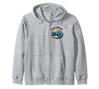 Dino-Snore! Cute Dinosaur Sleeping And Allosaurus Zip Hoodie