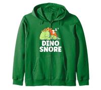 Dino Snore Funny Pun Sleeping Tired Napping Dinosaur Nap Zip Hoodie