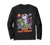 Dino Space Ranger - Unicorn Astronaut Riding T Rex Dinosaur Long Sleeve T-Shirt