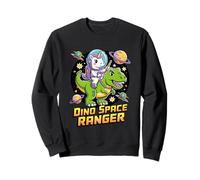 Dino Space Ranger - Unicorn Astronaut Riding T Rex Dinosaur Sweatshirt