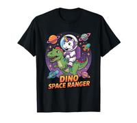 Dino Space Ranger - Unicorn Astronaut Riding T Rex Dinosaur T-Shirt