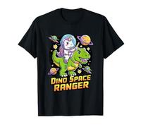 Dino Space Ranger - Unicorn Astronaut Riding T Rex Dinosaur T-Shirt