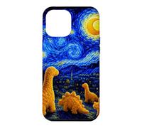 Dino Starry Night Dinosaur Chicken Nuggets Meme Painting Case for iPhone 12 Pro Max