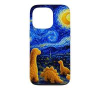 Dino Starry Night Dinosaur Chicken Nuggets Meme Painting Case for iPhone 13 Pro