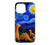 Dino Starry Night Dinosaur Chicken Nuggets Meme Painting Case for iPhone 13 Pro Max