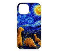 Dino Starry Night Dinosaur Chicken Nuggets Meme Painting Case for iPhone 14