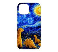 Dino Starry Night Dinosaur Chicken Nuggets Meme Painting Case for iPhone 15