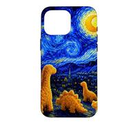 Dino Starry Night Dinosaur Chicken Nuggets Meme Painting Case for iPhone 16 Pro Max