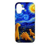 Dino Starry Night Dinosaur Chicken Nuggets Meme Painting Case for iPhone 17