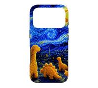 Dino Starry Night Dinosaur Chicken Nuggets Meme Painting Case for iPhone 17 Pro