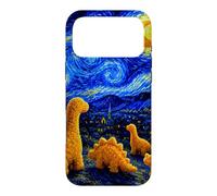 Dino Starry Night Dinosaur Chicken Nuggets Meme Painting Case for iPhone 17 Pro Max