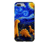 Dino Starry Night Dinosaur Chicken Nuggets Meme Painting Case for iPhone 7 Plus/8 Plus