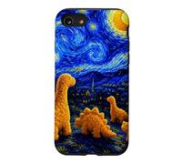 Dino Starry Night Dinosaur Chicken Nuggets Meme Painting Case for iPhone SE (2020) / 7/8