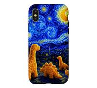 Dino Starry Night Dinosaur Chicken Nuggets Meme Painting Case for iPhone X/XS