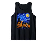 Dino Starry Night Dinosaur Chicken Nuggets Meme Painting Tank Top