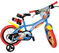 Dino Superman Kids Bike 14" Wheel Cycling Bicycle Single Speed - Blue Red