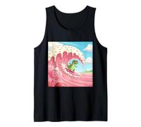 Dino Surfing on a Wave of Ice Cream Tank Top