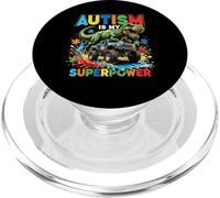 Dino T-Rex Autism Awareness is My Super Power Women Kids PopSockets PopGrip for MagSafe