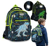 DINO T-Rex Structured school rucksack for boys, glow in the dark 23l