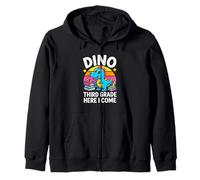 Dino Third Grade Here I Come Back To School Zip Hoodie