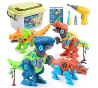 Dino Toys for Boys Take Apart Dinosaur godzilla toys for Kids with Electric Drill&Storage Box DIY Construction Build Interactive Toy hammond collection STEM Gifts for Boys Age 3 4 5 6 7 + Year Old