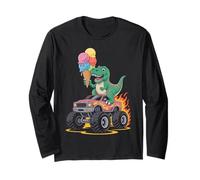 Dino Trex Monster Truck Ice Cream Dinosaur Long Sleeve T-Shirt