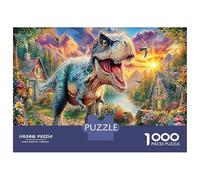 Dino Village 1000 Pc Town Ruins Eco-Friendly Paper Premium Jigsaw Puzzle for Adults Decompression Game Wall Decoration And Gifts 52x38cm/1000pcs