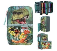 Dino World Danger (0411757) Triple Pocket Pencil Case