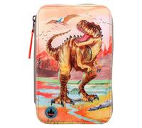 Dino World Led Khaki Brown (412381) Triple Pocket Pencil Case