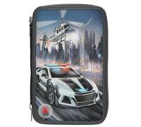 Dino World - Monster Cars Triple Pencil Case With Led, Police Car -... Toy NEW