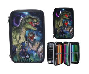 Dino World - Triple Pencil Case With Led - Galaxy NEW