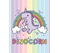 Dinocorn Dinosaur Unicorn with Rainbow 8.5 x 11 Dot Grid for Journal Notebook
