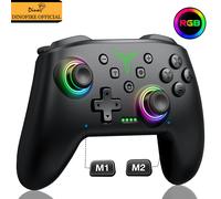 Dinofire Wireless Bluetooth RGB Controller for Nintendo Switch/Switch OLED/Lite Mobile Wired PC Gamepad Multi-Function Joystick TP28-wireless for PC