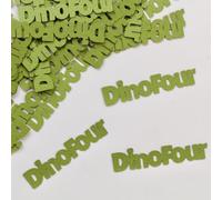 DinoFour Green Dinosaur Theme Childrens Kids 4th Fourth Birthday Party Pearlescent Table Confetti