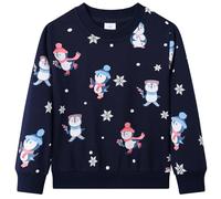 Dinopjs Girls Christmas Jumper, Xmas Sweatshirt, Allover Pattern Girl Pullover, Penguin Skiing Snowflake Shirt, Warm Cotton Casual Long Sleeved Top, New Year Gift Clothes for Kids 5-6 Years, Navy Blue