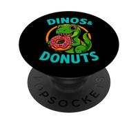 Dinos and Donuts Cute Funny Graphic Design PopSockets Adhesive PopGrip