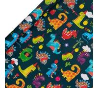 Glick Luxury Roll Wrap, Dinosaur Wrapping Paper, Perfect for Gift Wrapping, Birthday Dinosaur Wrapping Paper, Wrapping Paper for Boys 2M x 700MM, Multi-colour,Blue