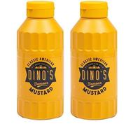 Dino's Famous All American Style Classic American Mustard Smooth & Tangy Mustard Perfect For Hot Dogs Burgers & Sandwiches 250 g Bottle (Pack of 2)