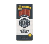 Dino's Famous All American Style Little Franks, 4 Hot Dogs, 160 g | Beechwood Smoked Pork, Big On Meat Flavour, Easy To Prepare, Perfect For BBQs & Cookouts