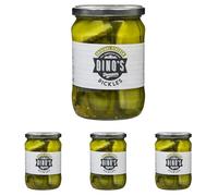 Dino's Famous All American Style Original Stacker Pickles Classic Crunchy Pickles Perfect For Hot Dogs Burgers & BBQ 530 g Jar (Pack of 4)