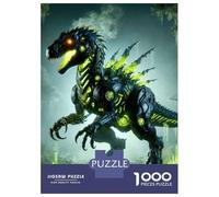 Dinosaur 1000 Pc Eco-Friendly Paper Cybernetic Dino Puzzle Adult Hobbyists Portable Mind Decompression Fun 52x38cm/1000pcs
