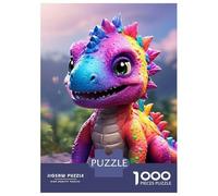 Dinosaur 1000 Pc Eco-Friendly Paper Rainbow Baby Dino Puzzle Adult Hobbyists Portable Mind Decompression Hours Fun 52x38cm/1000pcs