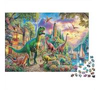 Dinosaur 1000 Pc Recycled Cardboard Dino Group Jigsaw Puzzle Kit Senior Jigsaw Enthusiasts Mind Relaxation for Thanksgiving Gift 70x50cm/1000pcs