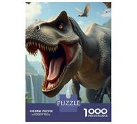 Dinosaur 1000 Pc Recycled Paper Roaring T-Rex City Puzzle Stressful Workers Anxiety Relief Cognitive Training Home Leisure 52x38cm/1000pcs